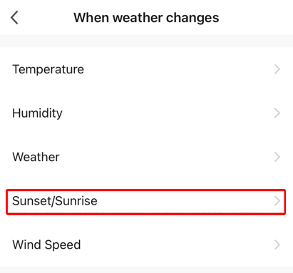 When weather changes screen